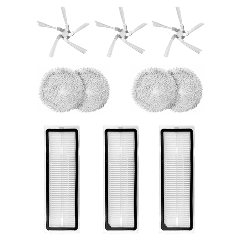 

10Pcs Washable HEPA Filter Mop Cloth Side Brush For Xiaomi Dreame W10 Robotic Vacuum Cleaning Replacement Accessories