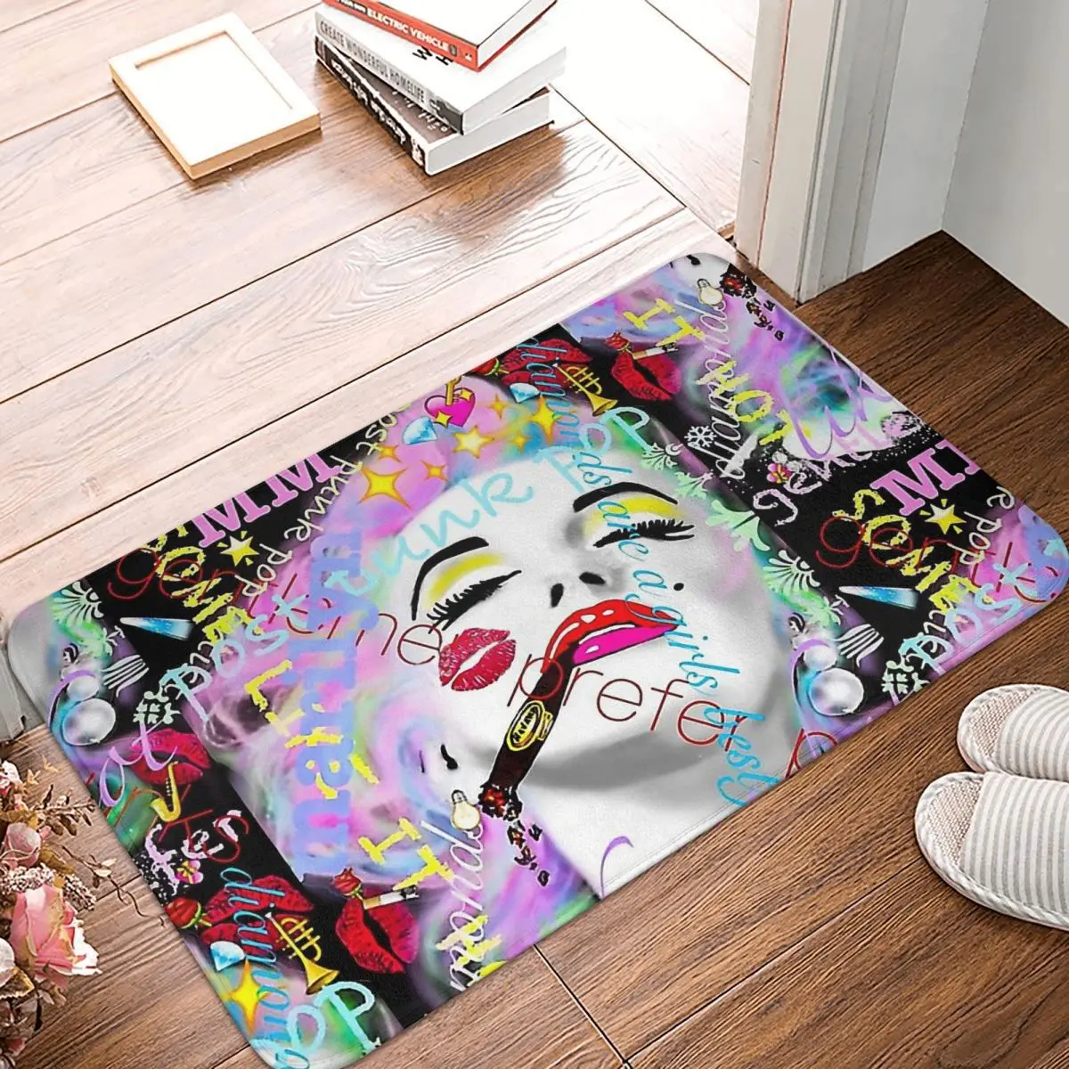 

Marilyn Monroe Sexy Goddess Anti-Slip Doormat Bath Mat With Graffiti Balcony Carpet Welcome Rug Home Decorative