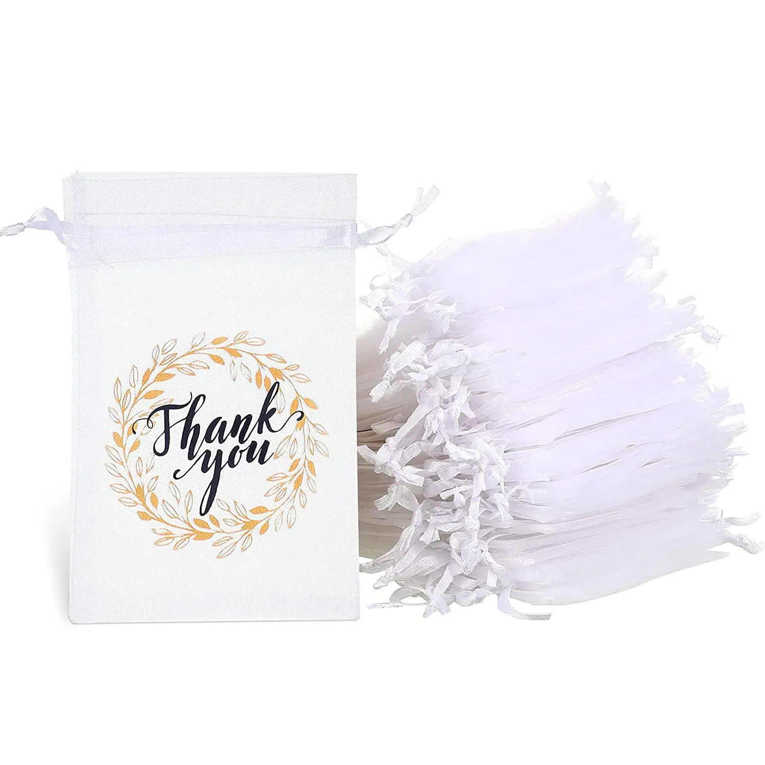 

25Pcs Thank You Organza Gift Bag Jewelry Packaging Bags for Wedding Gift Storage Baby Shower Supplies Drawstring Pouches 10x15cm