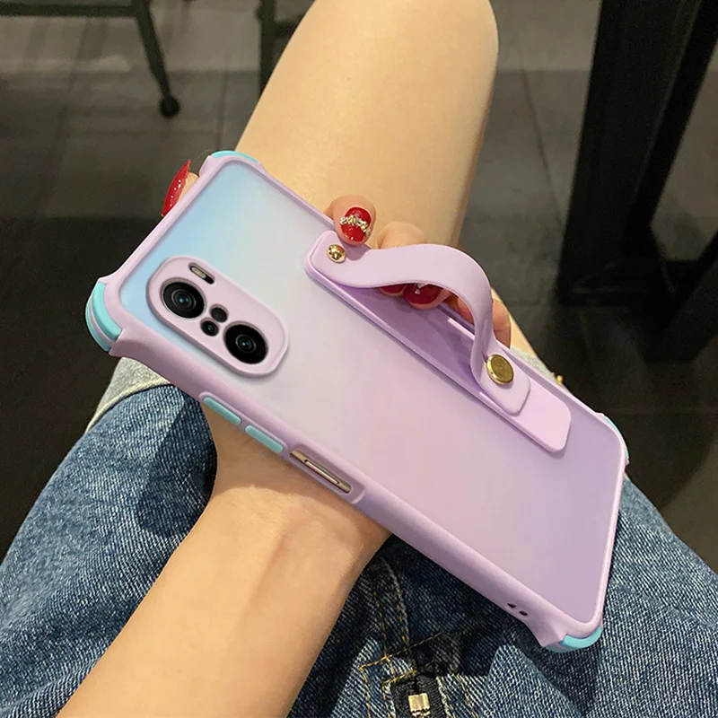 

LOVECOM Matte Stand Holder Clear Case For Xiaomi Redmi Note 10 9 Pro 10S 9S 8 Mi 11T Pro 11 Lite POCO X3 Pro F3 M3 Phone Cover