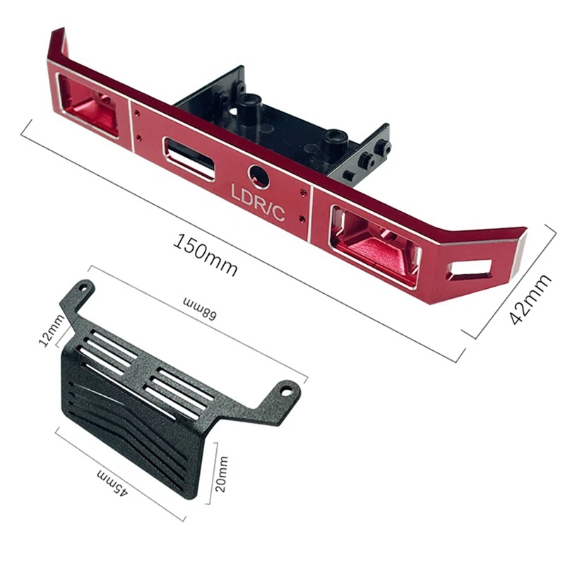 LD-P06 Metal Front Bumper With Axle Armor Protector For LDRC LD P06 Unimog 1/12 RC Truck Car Upgrade Parts Red |