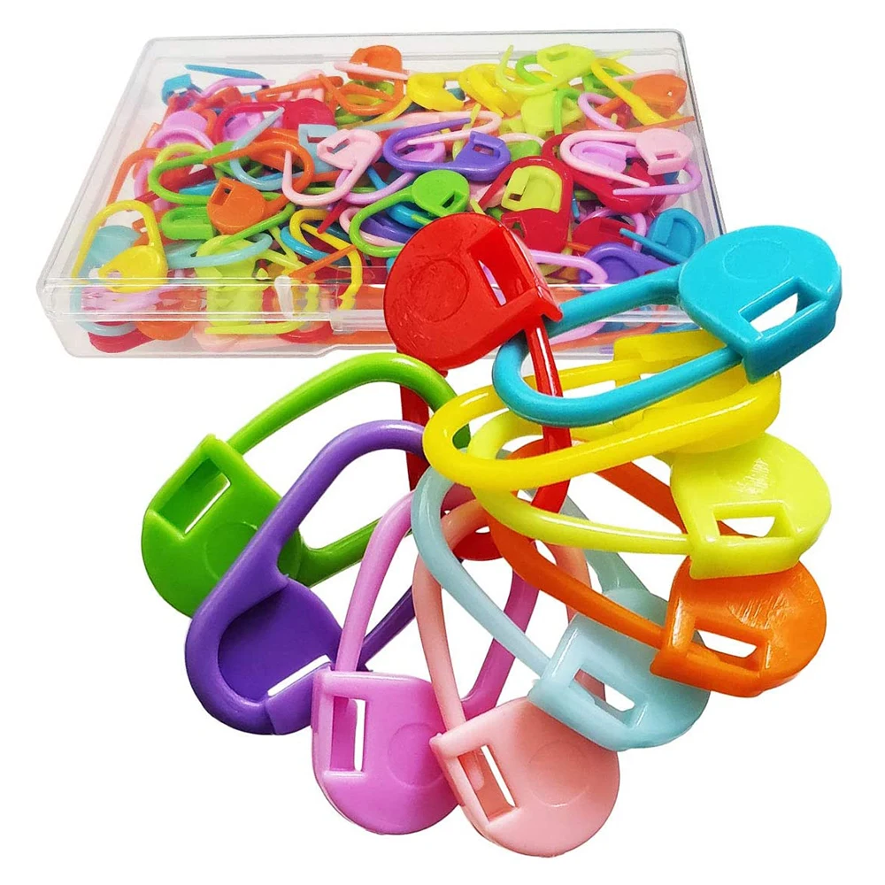 

60PCS Knitting Markers Crochet Clips Plastic Stitch Markers Locking Stitch Safety Pins for Weaving Stitching Needle Clip Counter