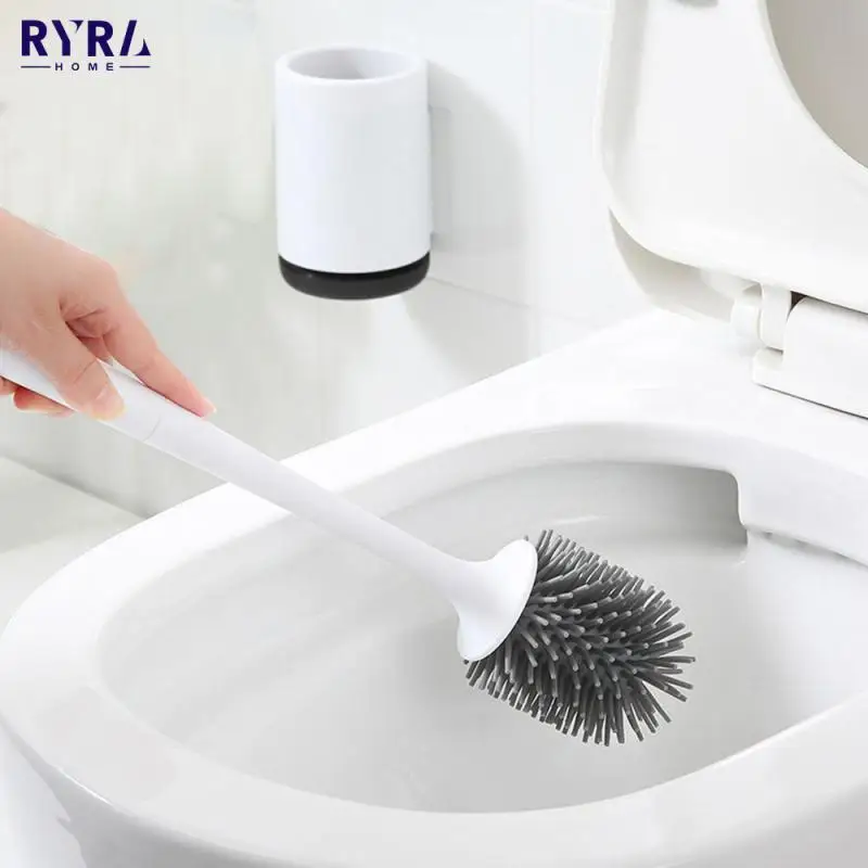 

Напольный настенный держатель, щетка для унитаза без мертвых углов, быстросъемная силиконовая щетка для туалета