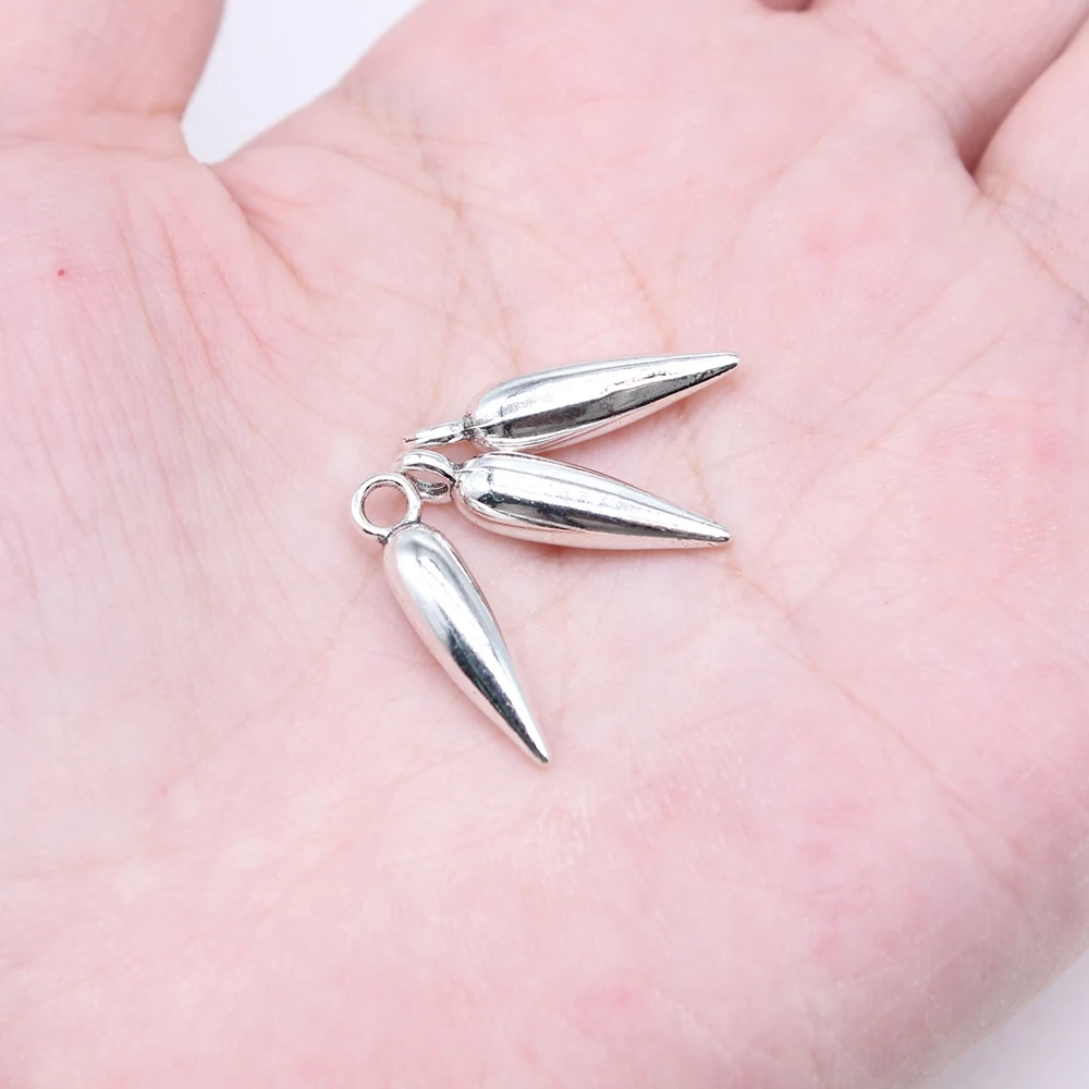 

WYSIWYG 20pcs 21x5mm Antique Silver Color Chili Shape Awl Charms For Jewelry Making