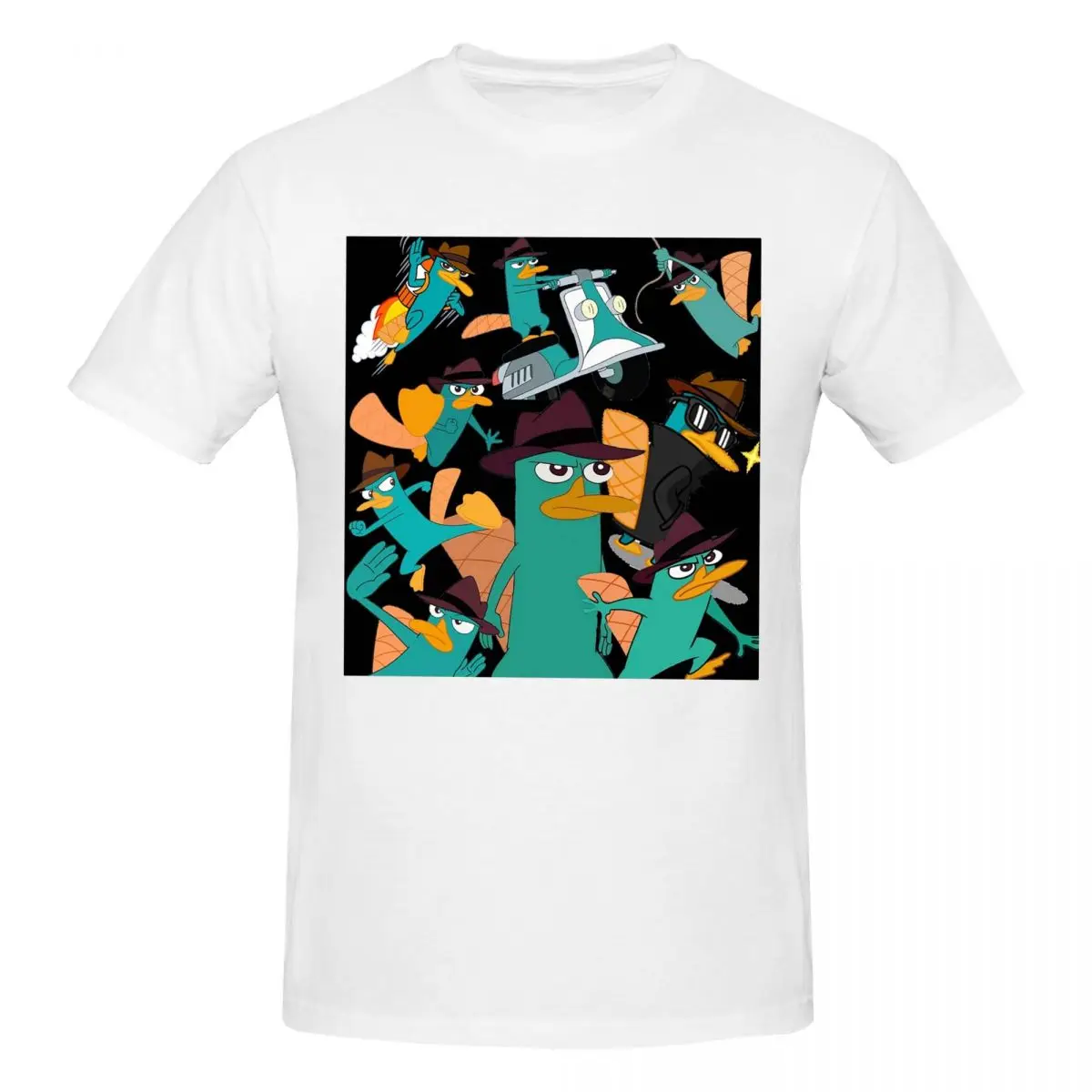 Мужская футболка Perry The Platypus Phineas And Ferb хлопковые футболки большого размера