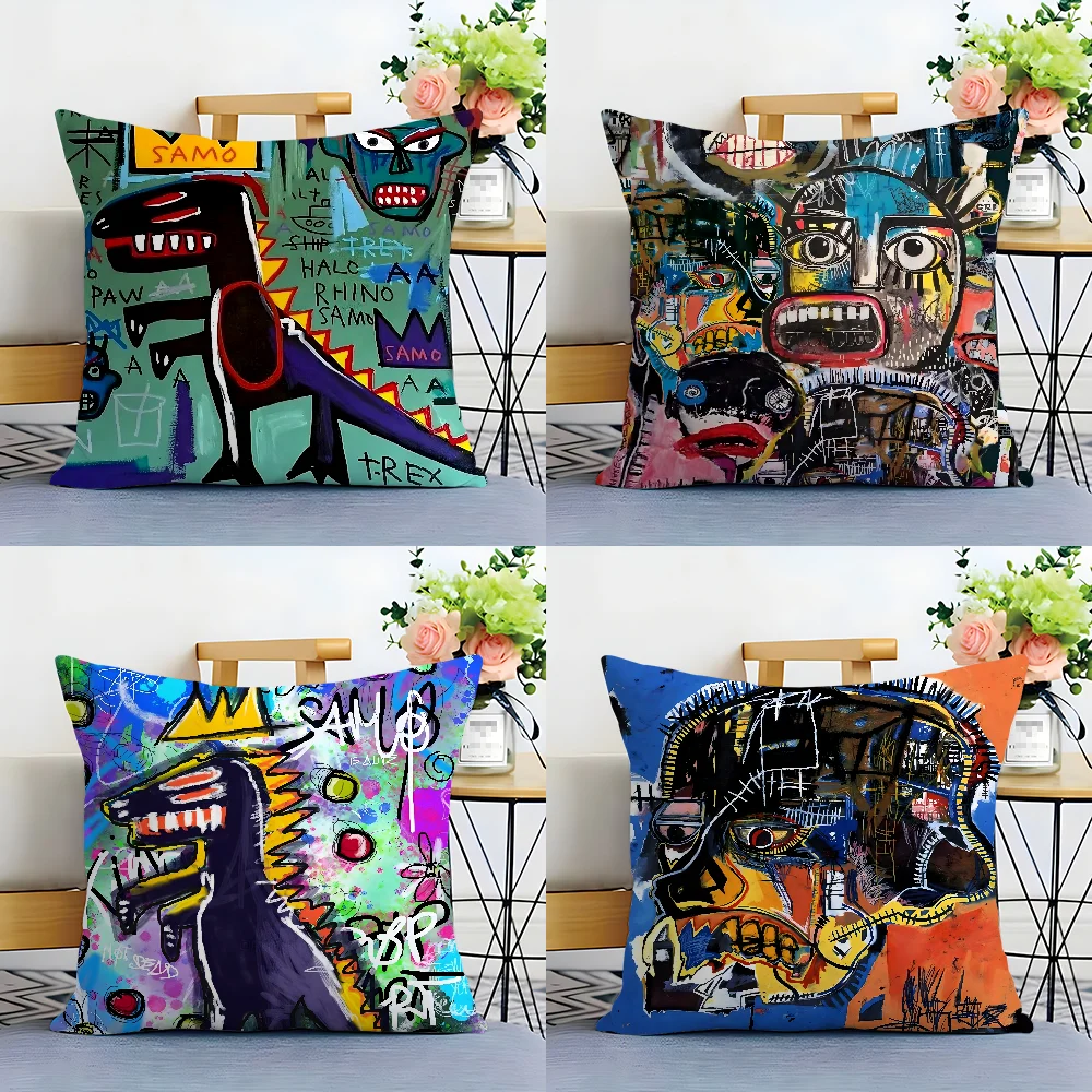 B-Basquiats художественная наволочка из плюшевой ткани мягкая двухсторонняя с