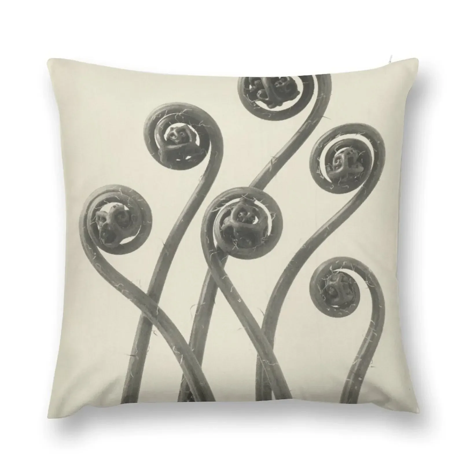 Винтажная подушка с папоротником и головой скрипки эстетическая рождественская