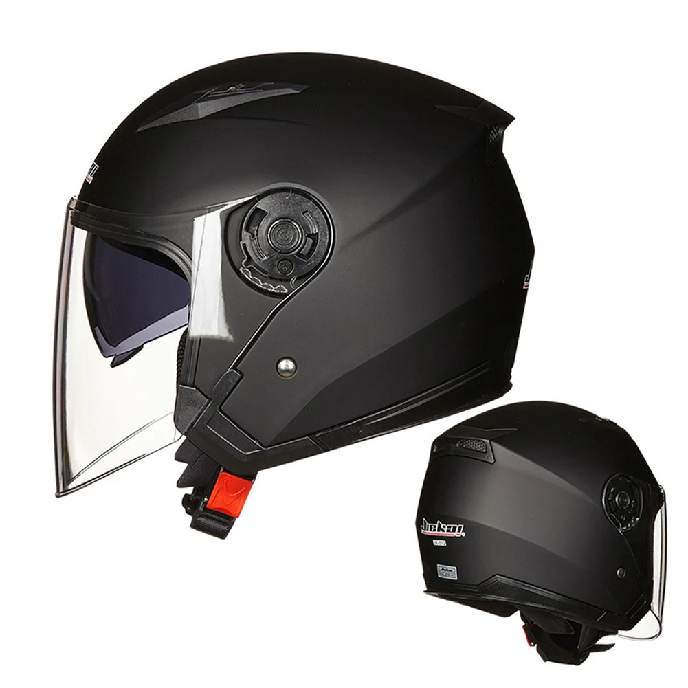 

Motorcycle Helmet for Adults Open Face Helmet with Dual Sun Visor Cooling Vents Quick-Release Buckle for Bike Scooter Motorbike