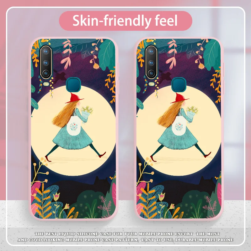 

Pretty Girl Case For Vivo U1 U20 V5 V9 V7 V17 V19 V3 V21 V20 V15 V11 Pro Global SE MAX Silicone Candy Colors Soft comfortable
