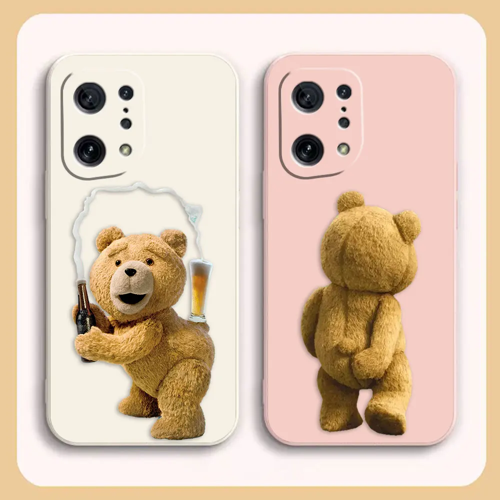 Чехол для OPPO FIND X6 X3 REALME X7 X50 RENO 2 4Z 4 6 Lite 5Z 5F 4G 5G PRO жидкий силикон мишка Т-Тедди
