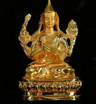 

Tibetan Buddhist Alloy Carved Guru Rinpoche Statue