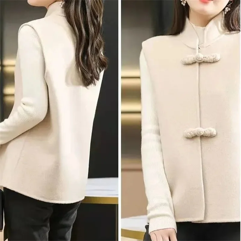 Новинка Женская осенне-зимняя шерстяная ткань в китайском стиле облегающий