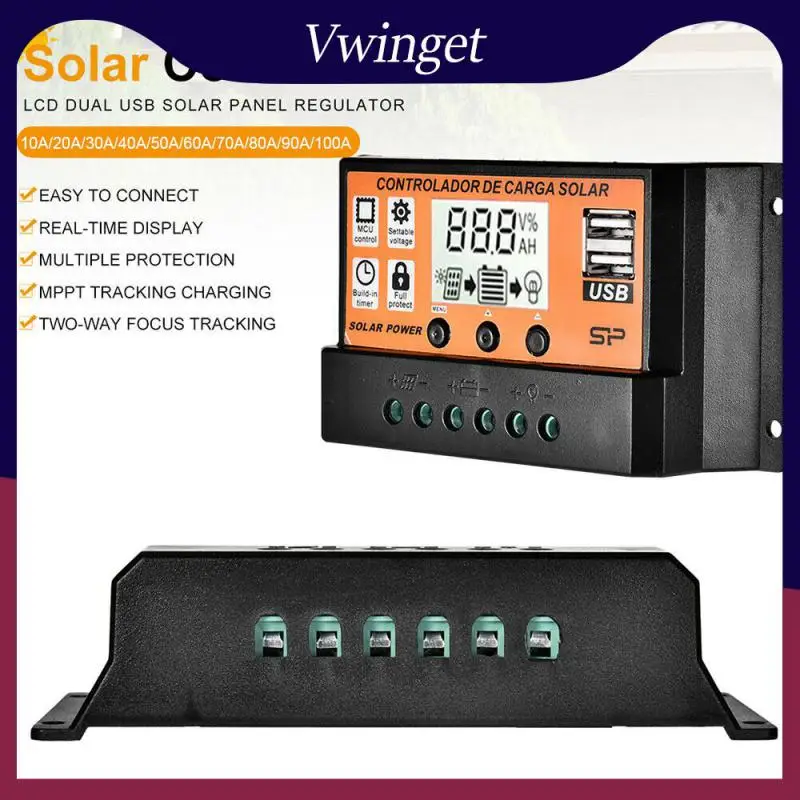 

Home appliance Solar Charge Controller Solar Panel Controller with Dual USB Port 12V/24V MPPT/PWM Auto Paremeter Adjustable