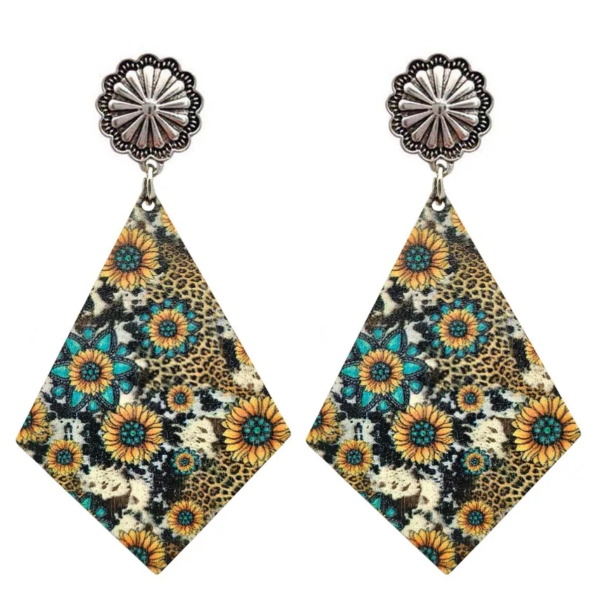 Женские Геометрические серьги из искусственного драгоценного камня бирюза