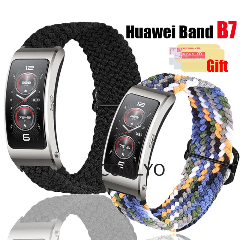 

For Huawei Talkband B7 B6 B5 Strap Band Nylon Belt Adjustable Soft Breathable Wristband Bracelet Screen protector