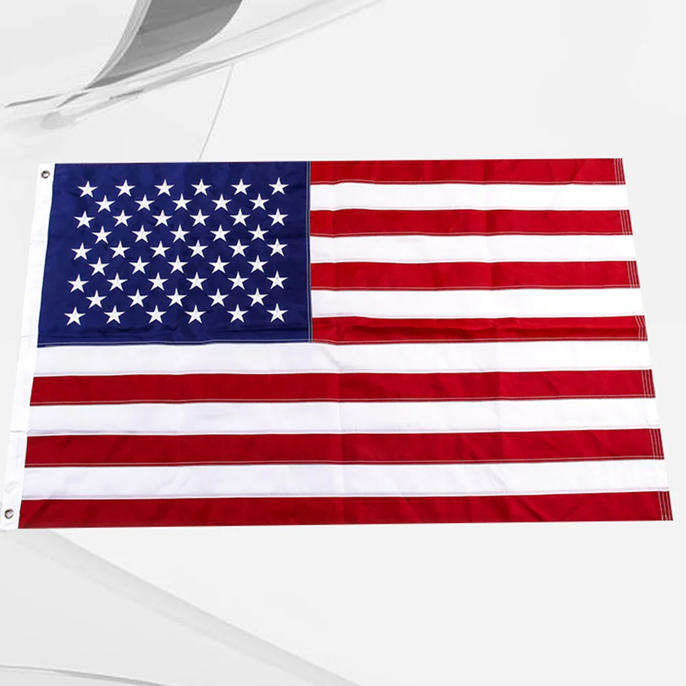 

American Flag Embroidery Stars Spangled Banner American Applique Flag Oxford Cloth for Outdoor Use 150 x 90CM