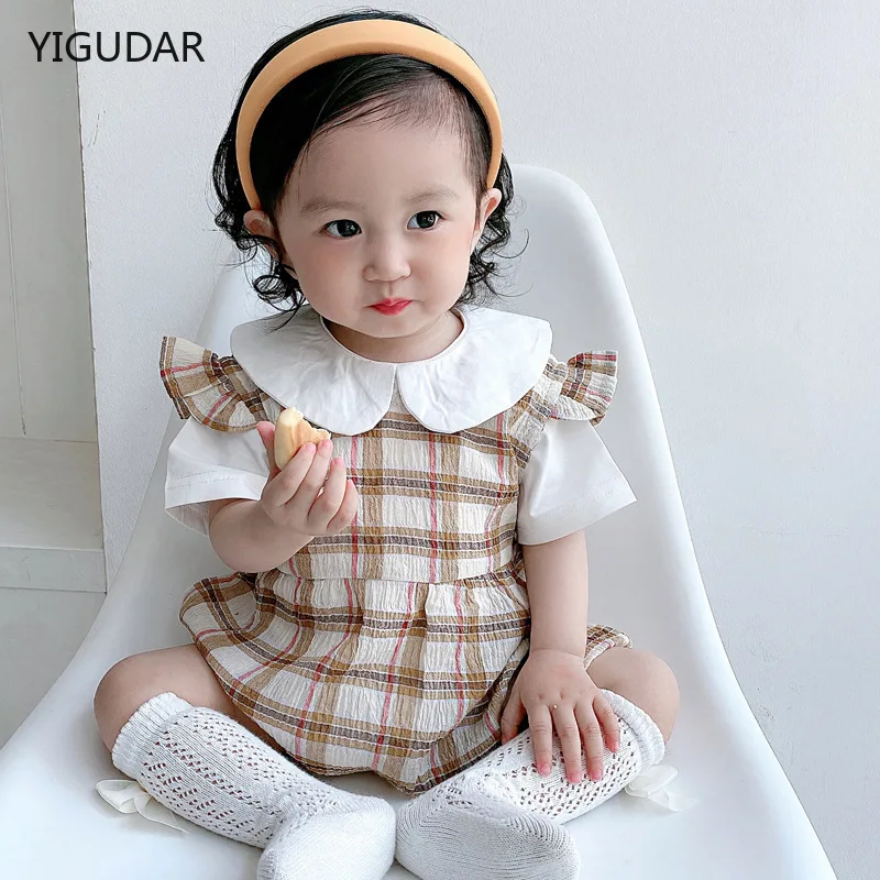 Винтажная одежда для маленьких девочек комбинезон рубашка комплект одежды