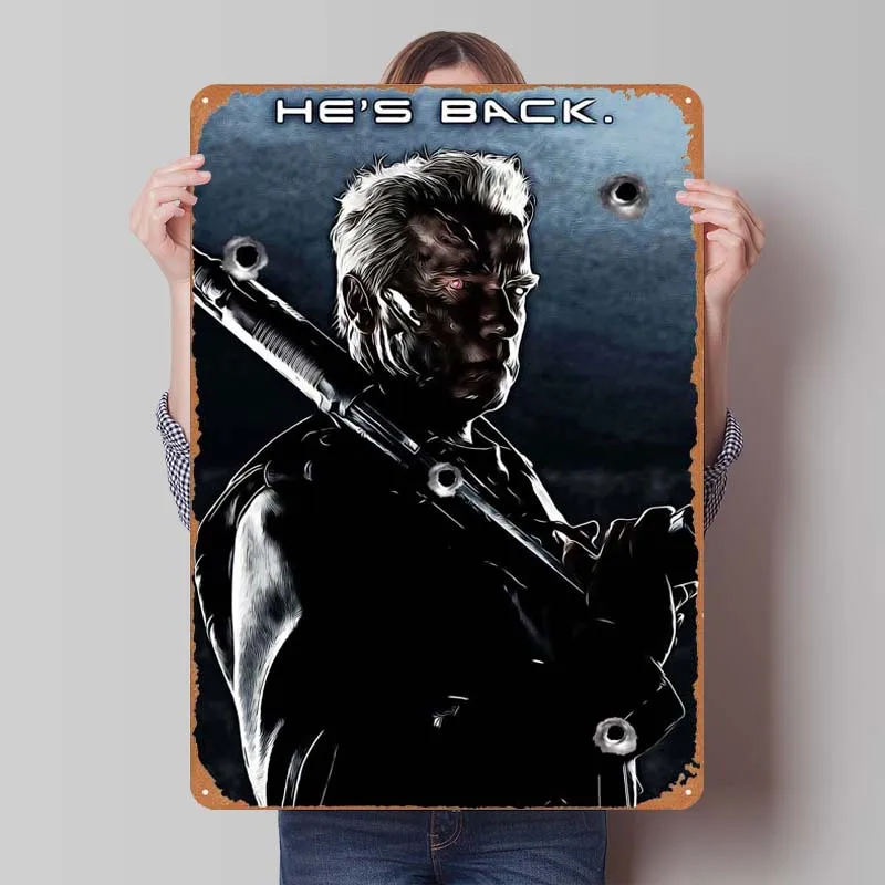 Жестяная Табличка Арнольда Шварценеггера плакат украшение игровой комнаты