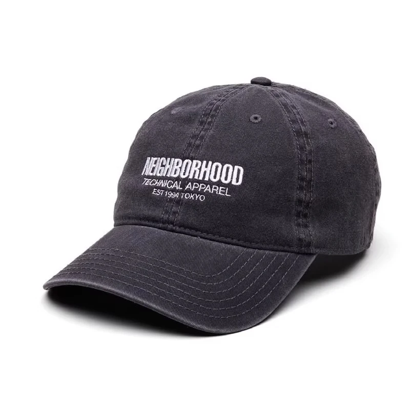 

NBHD 22AW Japanese Style Washed Denim Baseball Cap with Curved Brim Wax Print Design and Embroidered Letters Ideal for Couples