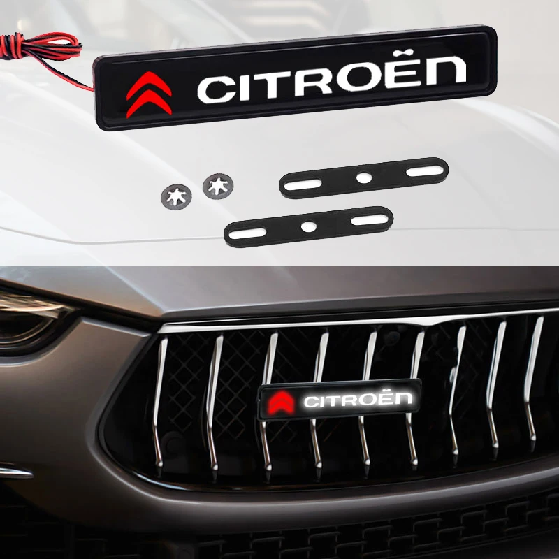 

Car Decorative Lights LED Front Hood Grille Emblem Badge Decoration for Citroen C4 C3 C5 C6 C1 C2 Berlingo C4L Picasso C3-XR C8