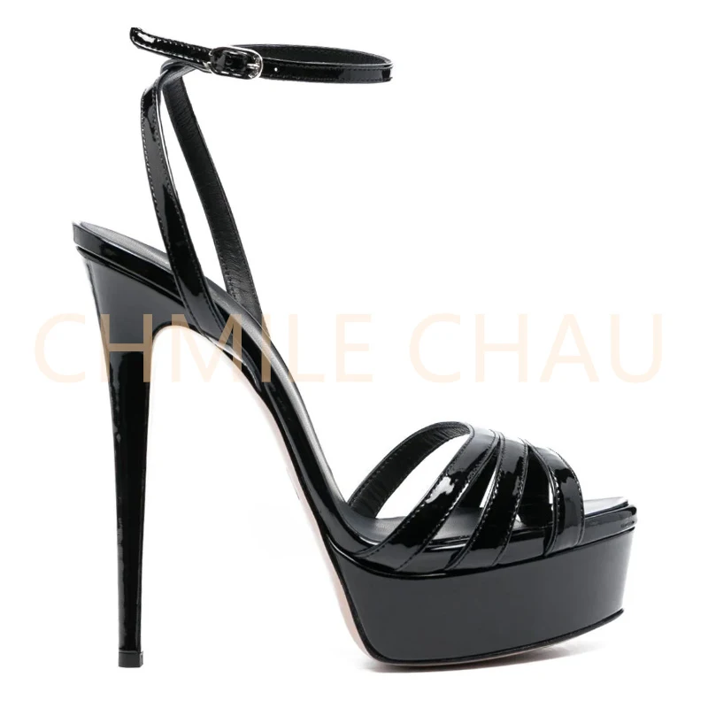 Купи Women Stiletto High Heels Ankle Strap Platform Sandal Sexy Fetish Evening Party Dress Shoe Plus Size Lady Luxury Sandal 1-CHC-30 за 2,550 рублей в магазине AliExpress