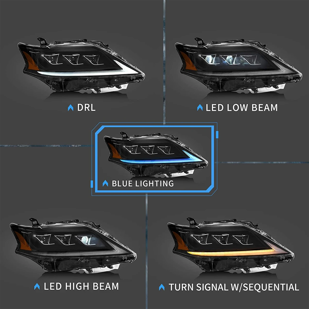 Автомобильные фары светодиодные для Lexus RX270 RX300 RX350 RX450h 2013-2015 третьего поколения