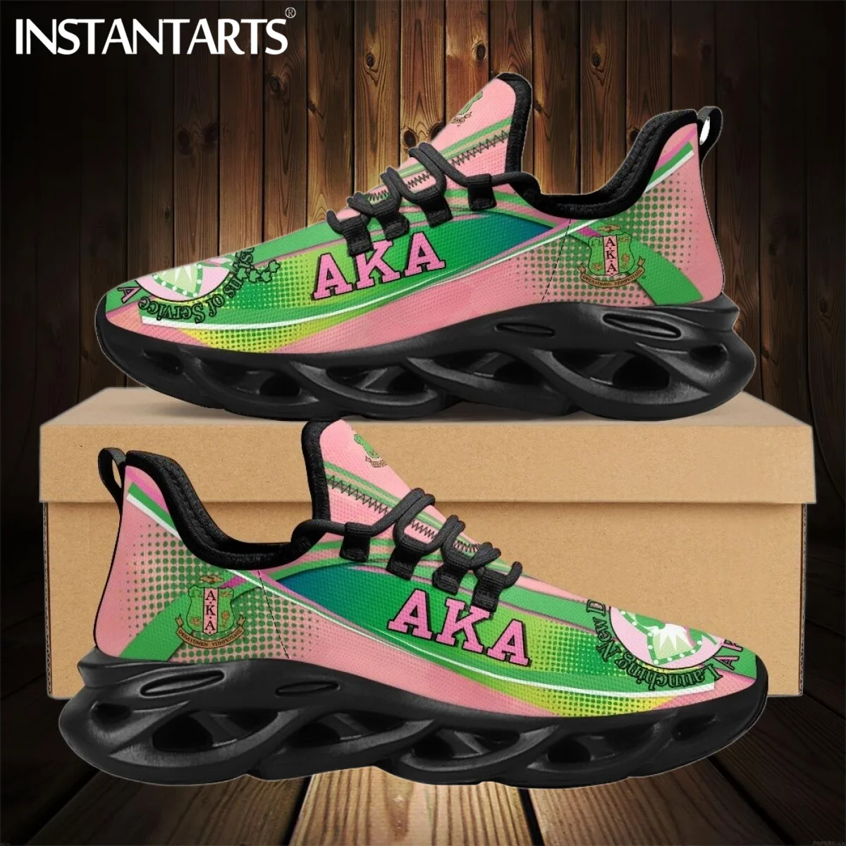 

INSTANTARTS винтажный принт Альфа Kappa Alpha дизайн плоская обувь легкие сетчатые кроссовки на шнуровке Нескользящие на платформе Zapatillas Лидер продаж