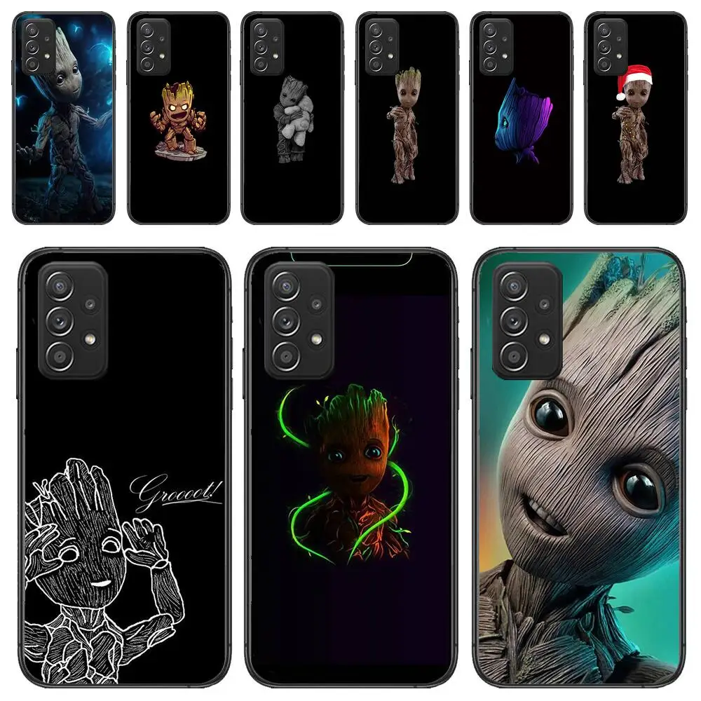 

Marvel groot Black phone case for Samsung Galaxy A51 A50 A52 5G A20E A60 A20S A71 A40 A40S A90 A70 A32 A30 A70 A21S phone case