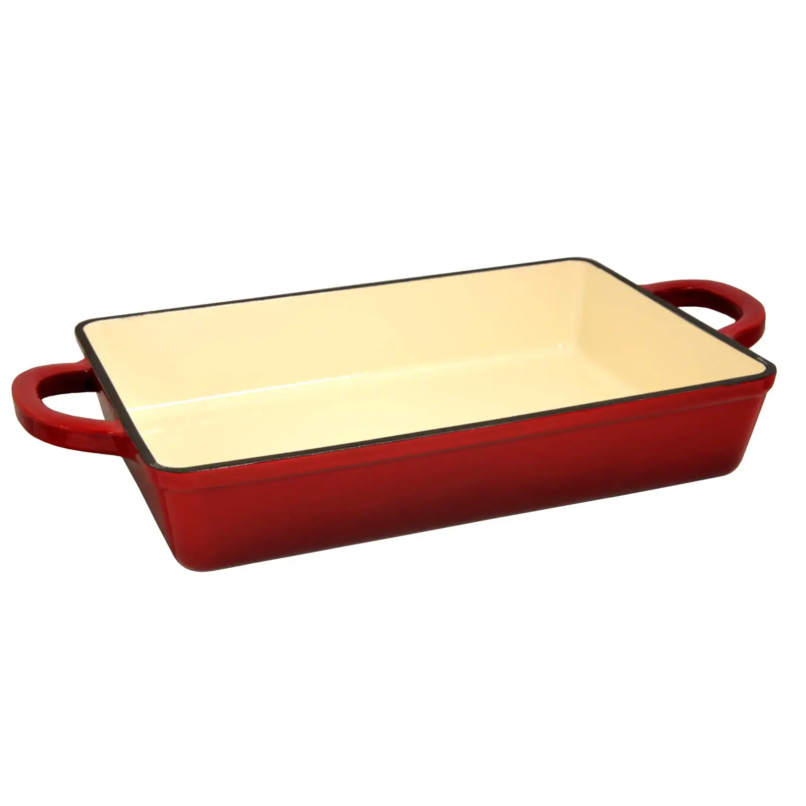 

Crock Pot Artisan Enameled Cast Iron 13" Rectangular Lasagna Pan, Scarlet Red