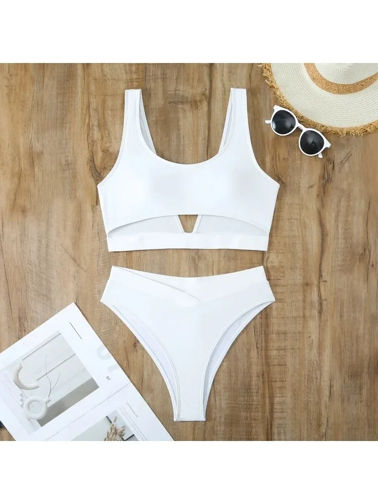 HIAVAVA женский купальник из двух предметов сексуальный белый бикини с высокой