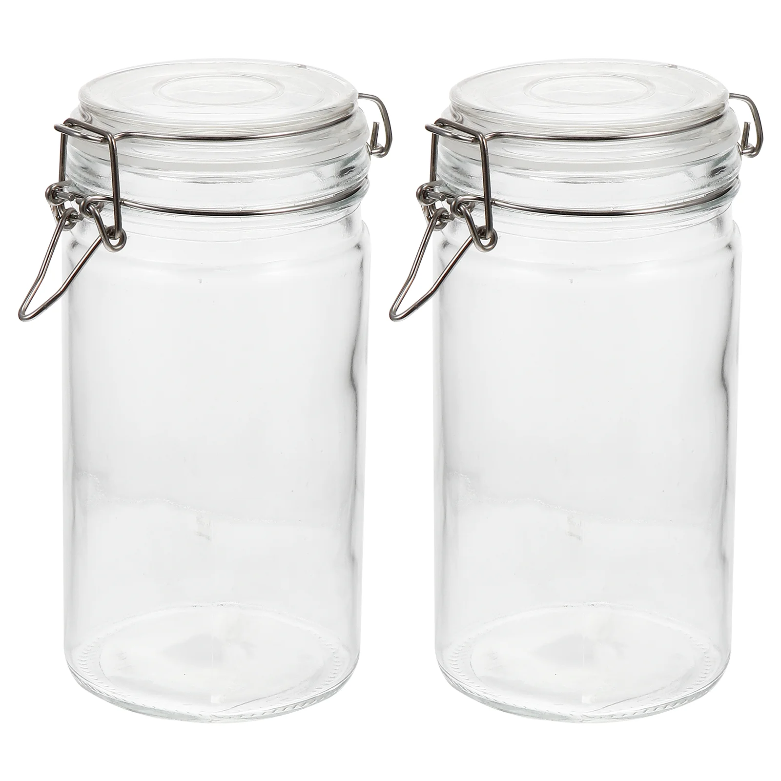 

2Pcs Kitchen Food Glass Jars Kitchen Food Sealing Storage Jars (Transparent)