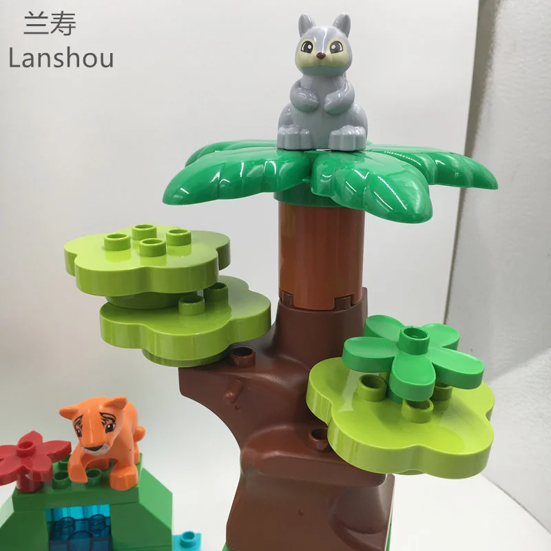 Большие строительные блоки серия лесных растений цветок трава дерево уличное