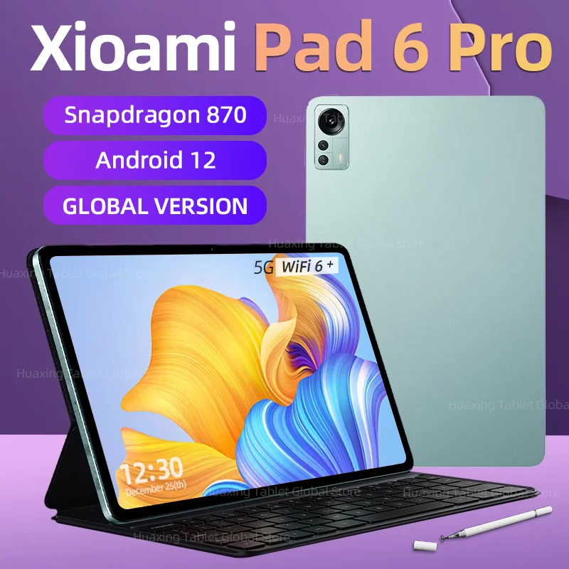 

Новинка 2023, планшет глобальная версия Pad 6 Pro, Snapdragon 870, Android 12,0, оригинальный планшетный ПК, ROM, 12 Гб ОЗУ, 512 Гб HD, 4K, две SIM-карты, Wi-Fi