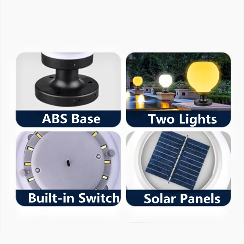 Уличный светодиодный садовый светильник на солнечной батарее s круглый