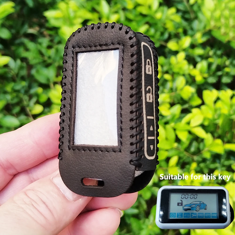 

Русский кожаный чехол для ключей от автомобиля Starline E90 для 2-сторонней системы автомобильной сигнализации для Starline E60 E61 E62 E90 E91 брелок с дистанционным управлением
