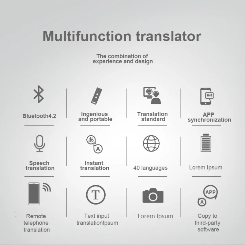 T8 Voice Translator 45 Languages Multi Languages Instant Translated Wireless Way Real Time Translator APP Bluetooth-compatible images - 6