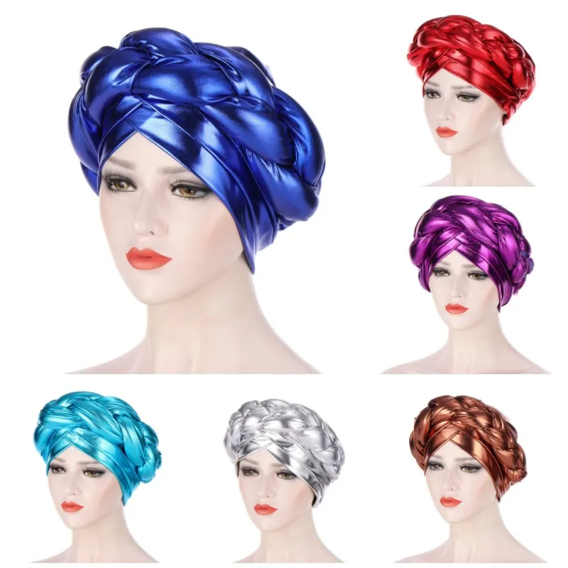 

Головной убор Aso Oke Auto Gele, головной убор для африканской женщины, нигерийская Свадебная мусульманская коса, головной убор