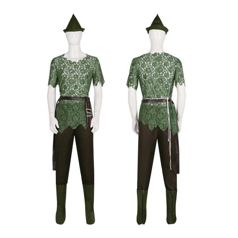 

Movie Peter Pan Cosplay Costume Adult Tops Hat Pants Uniforms Halloween Carnival Party Role Play Outfits