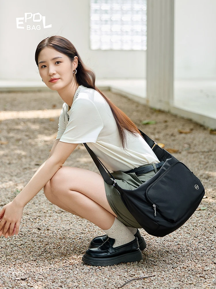 Epol женские сумки через плечо новинка 2024 модная повседневная парусиновая сумка на