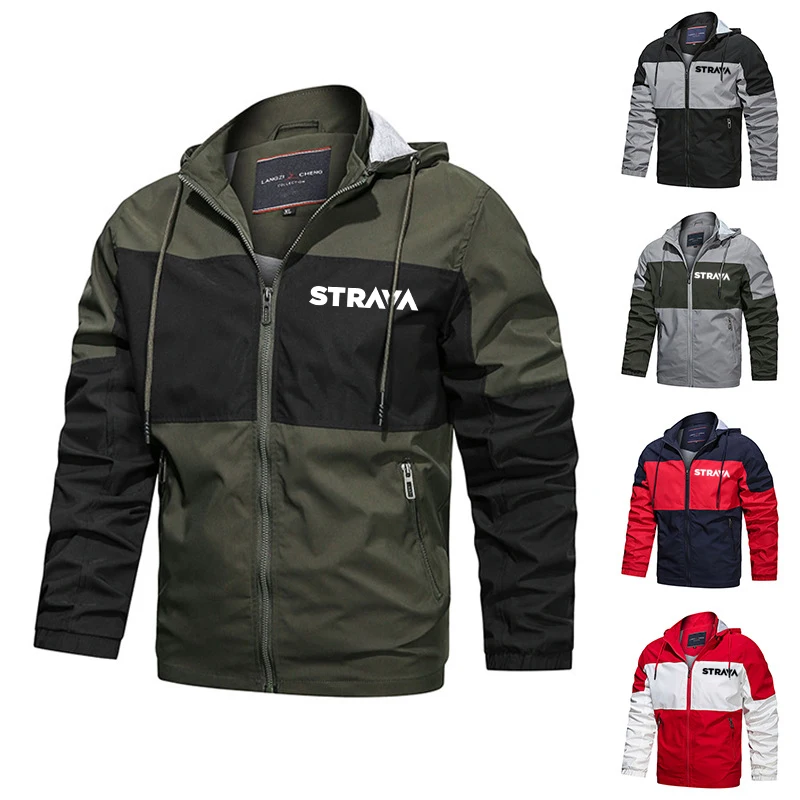 

Strava Cycling Jacket Men Hoodie Zipper Mtb Bike Motorcycle Jacket Breathable Outdoor Sport Windproof Camping Bicycle Clothing