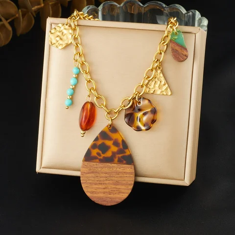 DIEYURO Ожерелье из нержавеющей стали с кристаллами