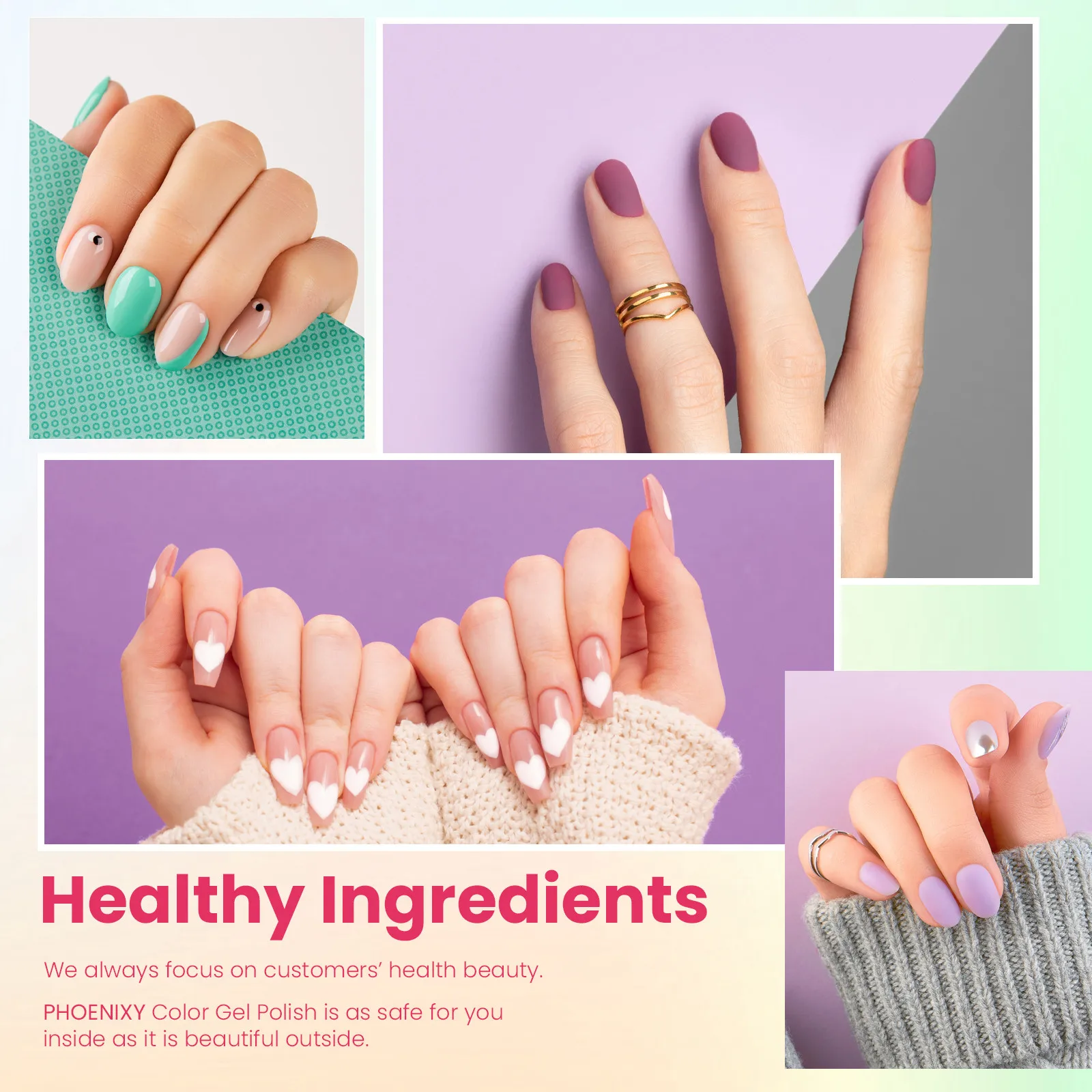 PHOENIXY Набор маникюрных инструментов гель-лаков для ногтей с лампой 48 Вт/36 Вт