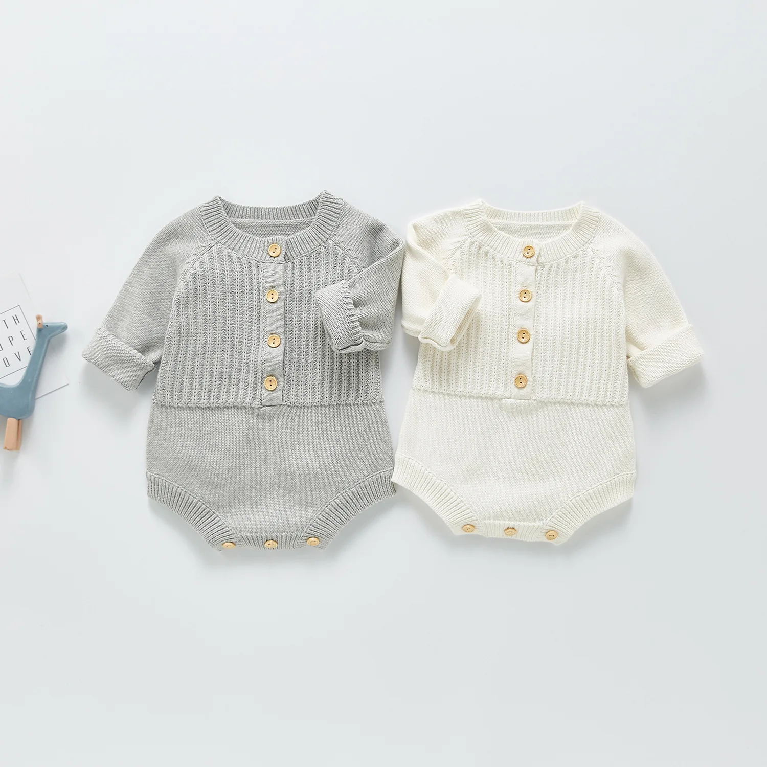 

Baby Clothes Romper for Newborns Bodysuit Solid Long Sleeve Knit Girl Boy Bodysuit Baby Costume Children's Clothing