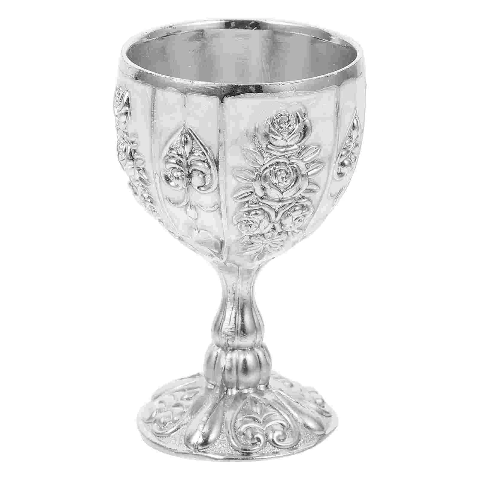 

Cup Goblet Chalice Glasses Vintage Cups Metal Medieval Retro European Shot Champagne Royal Cocktail Goblets Style Embossed Brass