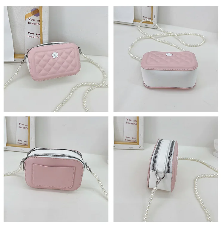 Baby Kids Cute Square Shoulder Bags Girls Princess Accessories Coin Purse Handbags Wallet Fashion Children's Small Crossbody Bag