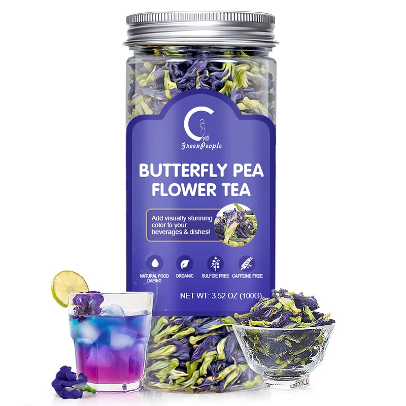 

GPGP Greenpeople Nature Herbal Blue Butterfly Pea Flower Calm Beauty Detox-Tea Colorants Dyeing Drink Skin care