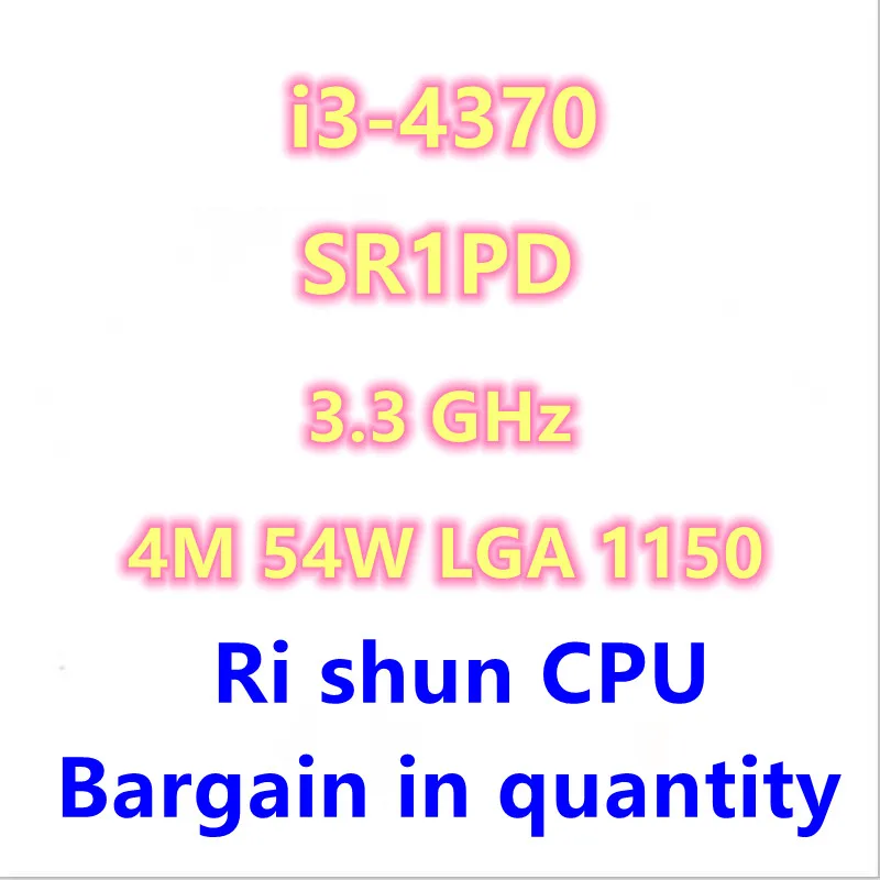 

i3-4370 i3 4370 SR1PD 3.3 GHz Dual-Core CPU Processor 4M 54W LGA 1150