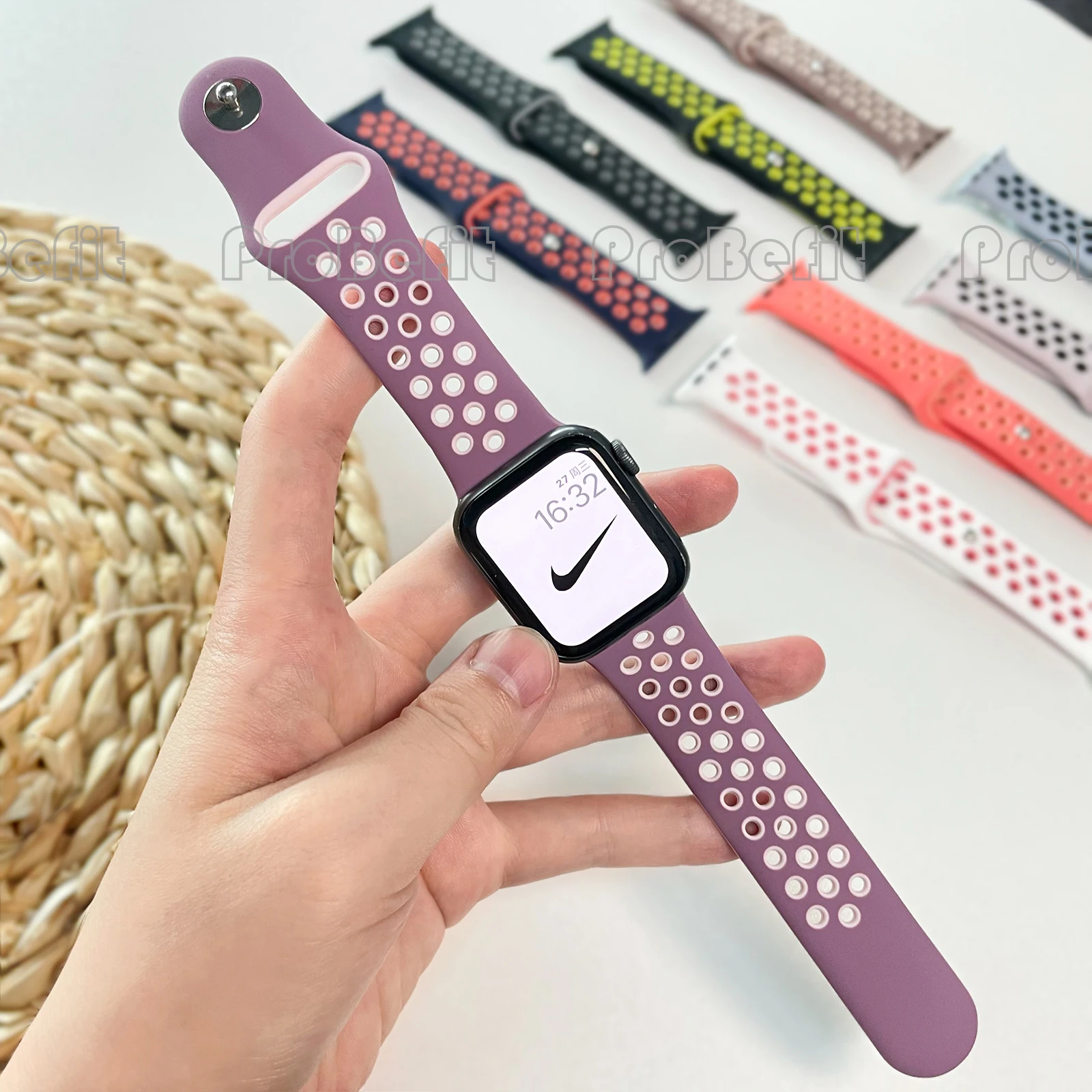 Soft Silicone bracelet correa Band for Apple Watch Series 3 42 38 Rubber Strap for iWatch 4 5 6 SE 7 8 Ultra 41MM 45MM 40 44 49