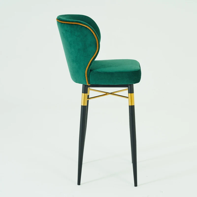 

American Light Luxury Bar Chair High Stool Bar Stool Back Chair Household Iron Front Desk Reception Chair Simple Bar Chair