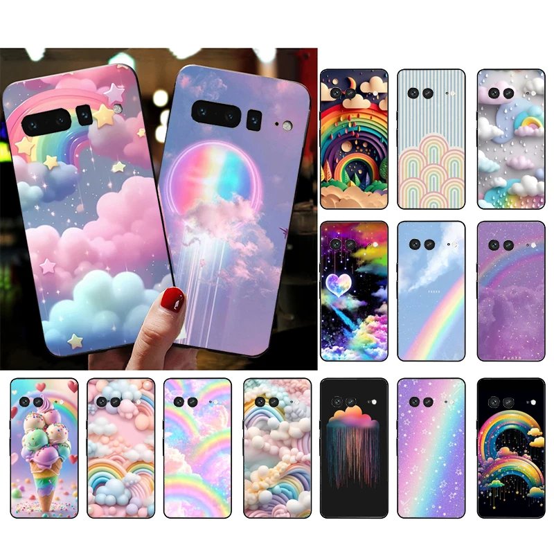Kawaii Радуга Облака Звезды памяти для Google Pixel 8A 8 7 Pro 7A 6A 6 5A 4A 3A 5 4 3 XL